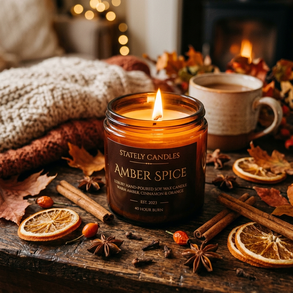 Amber Spice warm candle ambiance