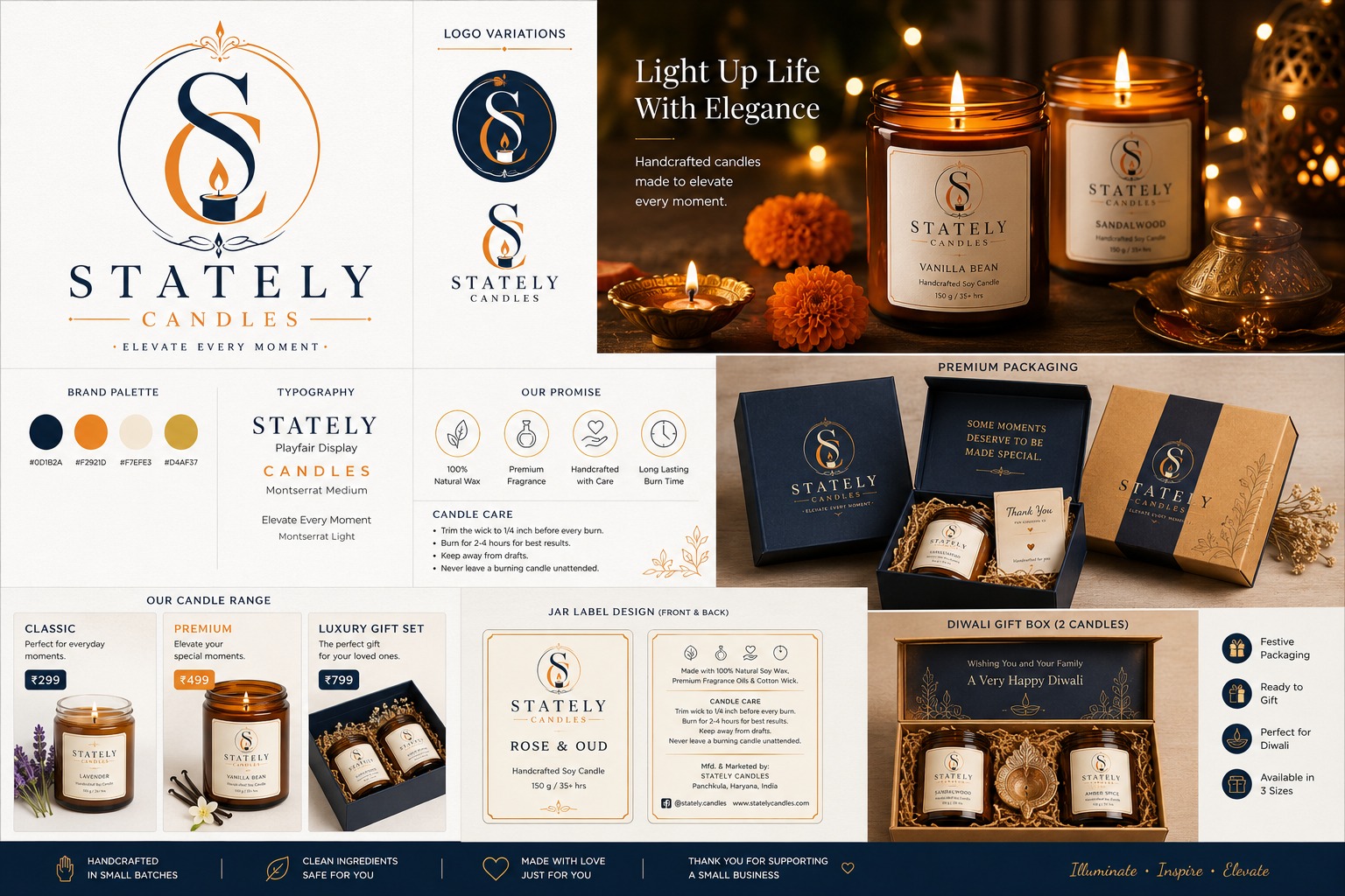 Stately Candles Brand & Jar Label Design Guide